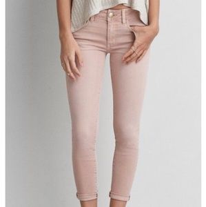 American Eagle Pink Crop Jegging